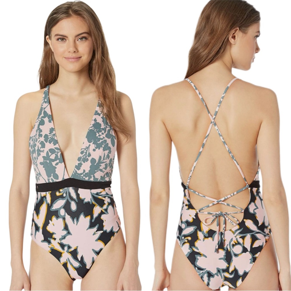 Maaji Multicolor Deep Plunge Reversible One Piece Swimsuit